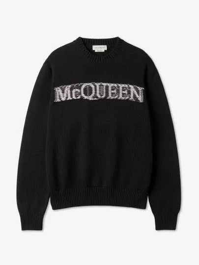 Logo Intarsia Knit Top Black - ALEXANDER MCQUEEN - BALAAN 2