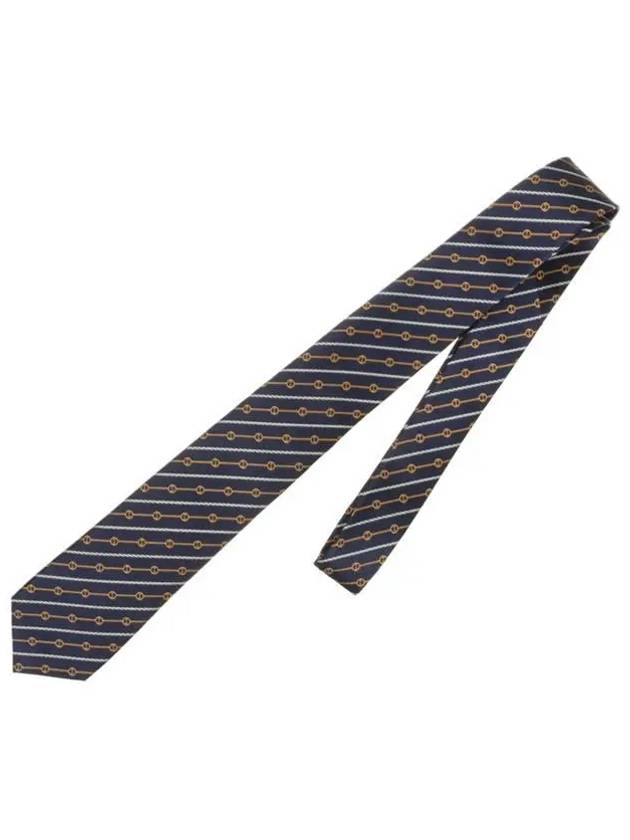 Round Interlocking G Rope Silk Tie Blue Yellow - GUCCI - BALAAN 3