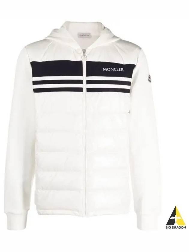 Logo Cotton Zip Up Hoodie White - MONCLER - BALAAN 2