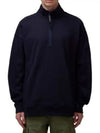 Diagonal Raised Fleece Half Zipped Sweatshirt Navy - CP COMPANY - BALAAN 2