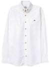 Men's Embroidered ORB Logo Long Sleeve Shirt White - VIVIENNE WESTWOOD - BALAAN 3