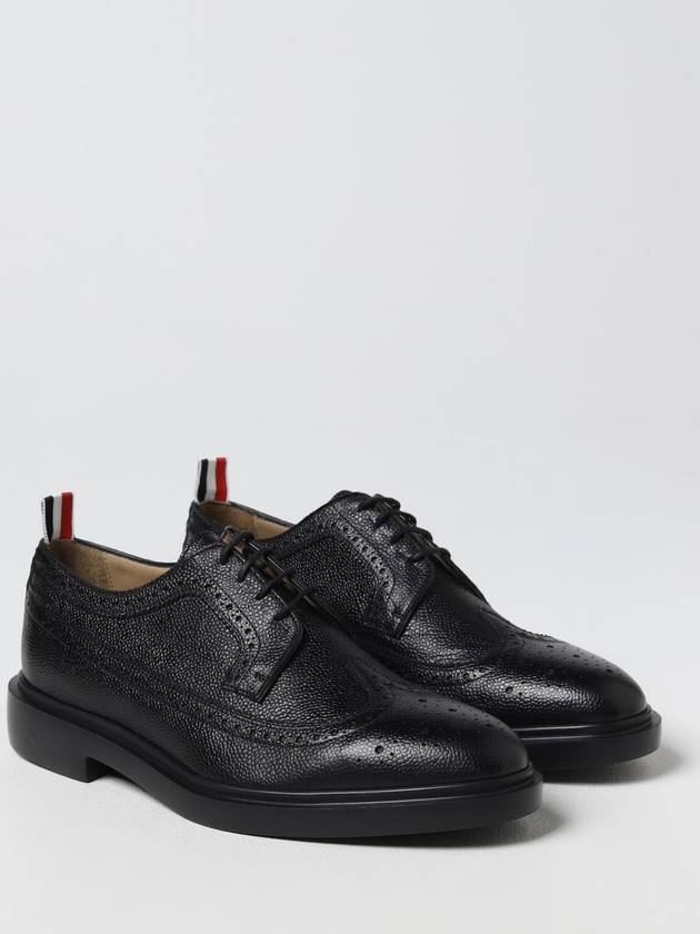 Men's Classic Long Wing Brogue Lace Up Brogue Shoes Black - THOM BROWNE - BALAAN 3