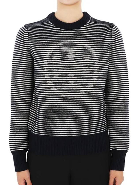 Women's Sprite Logo Knit Top Black - TORY BURCH - BALAAN.