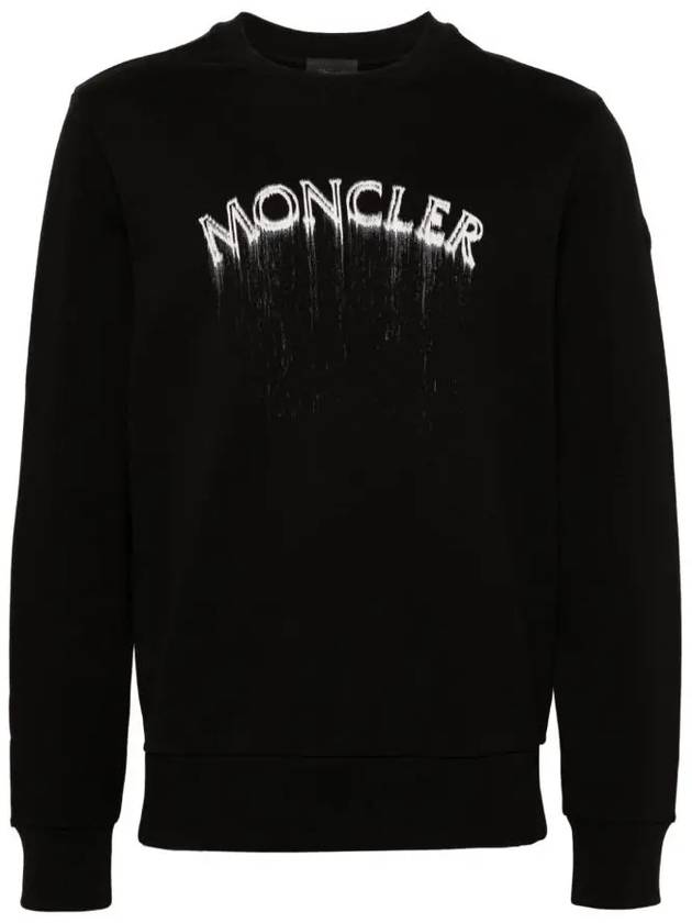 Arm logo patch lettering round sweatshirt black men s 8G00004 809KR 999 - MONCLER - BALAAN 1