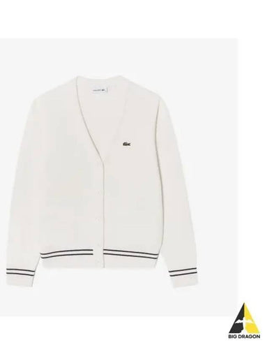 Women s Basic Button Y Cardigan OFFWHITE Off White - LACOSTE - BALAAN 1