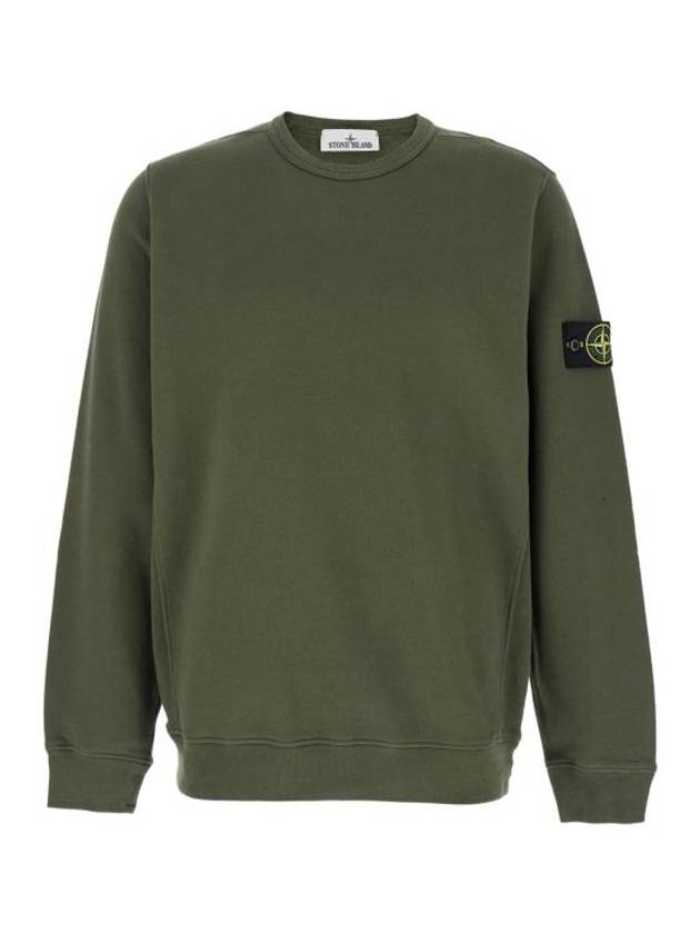 Wappen Patch Crew Neck Cotton Sweatshirt Musk Green - STONE ISLAND - BALAAN 1