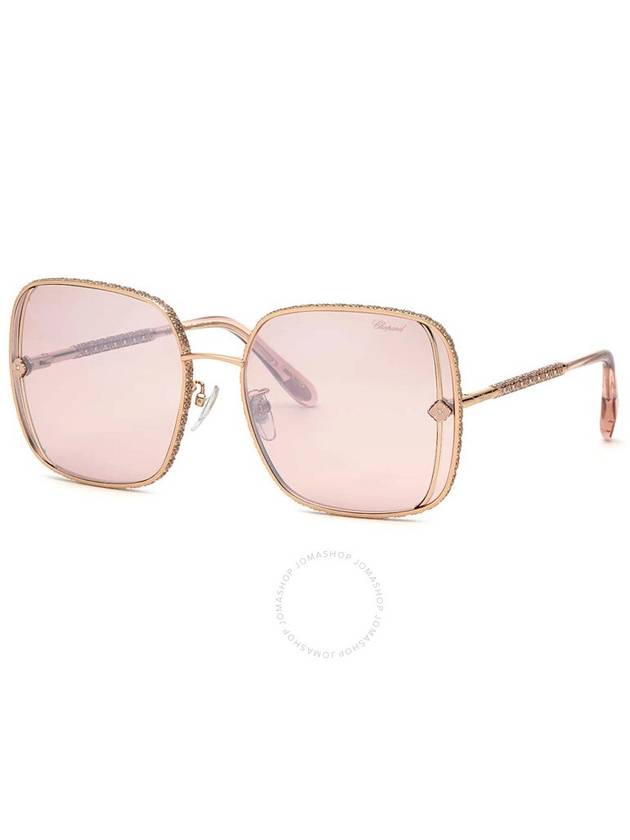 Chopard Pink Silver Mirror Square Ladies Sunglasses SCHG33S 2AMX 61 - CHOPARD - BALAAN 1