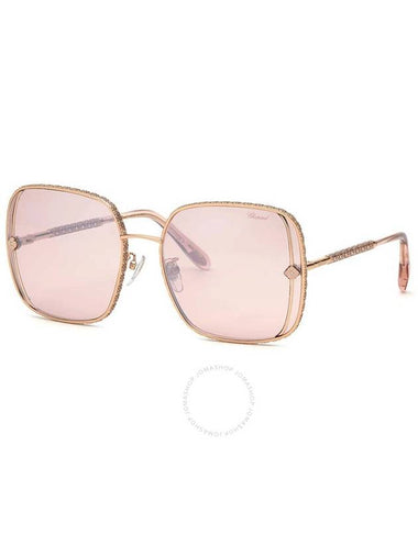 Chopard Pink Silver Mirror Square Ladies Sunglasses SCHG33S 2AMX 61 - CHOPARD - BALAAN 1