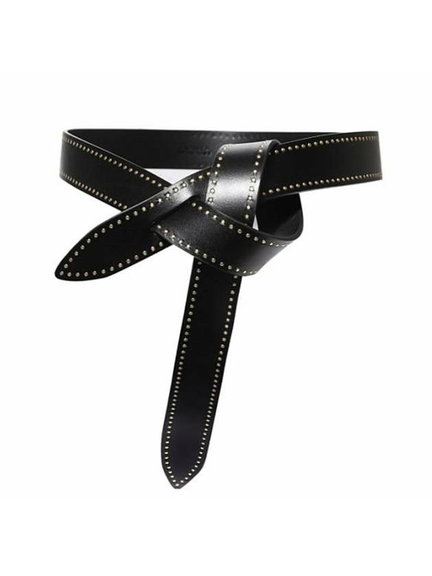 Lecce Knotted Leather Belt Black - ISABEL MARANT - BALAAN 1