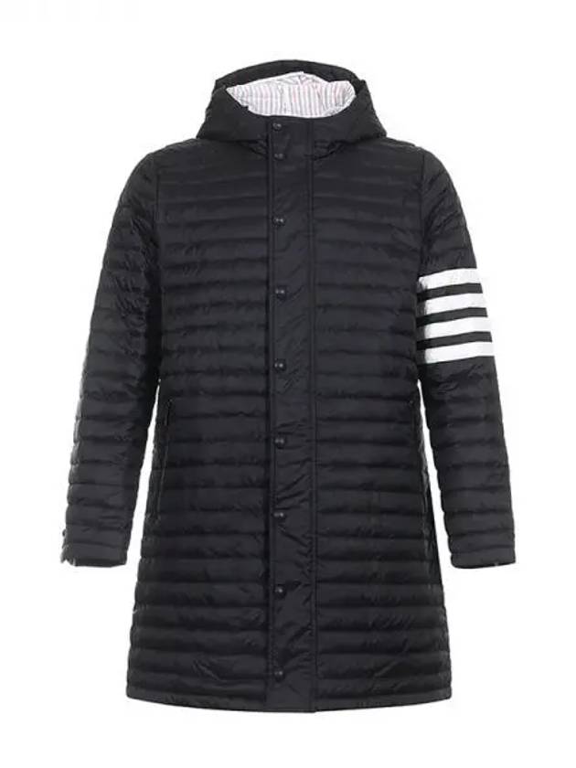 Men's 4 Bar Hooded Padding Black - THOM BROWNE - BALAAN 2