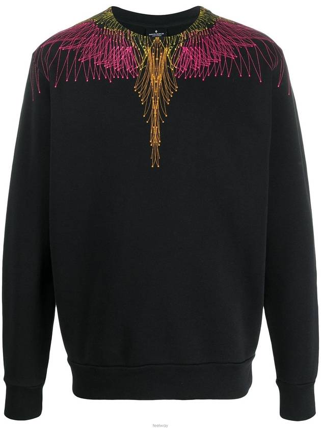 Bezier Wings Sweatshirt Black - MARCELO BURLON - BALAAN 3