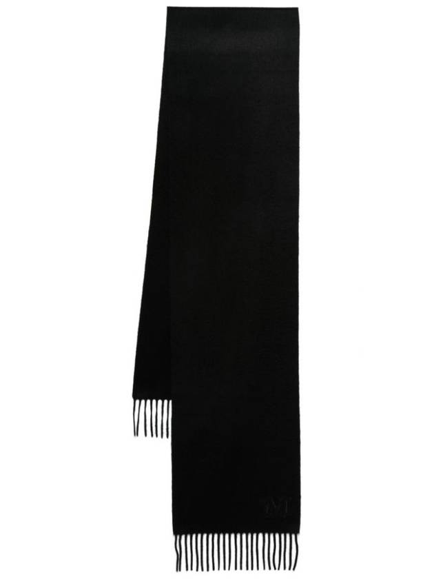 Wsdalia Embroidered Logo Cashmere Scarf Black - MAX MARA - BALAAN 2