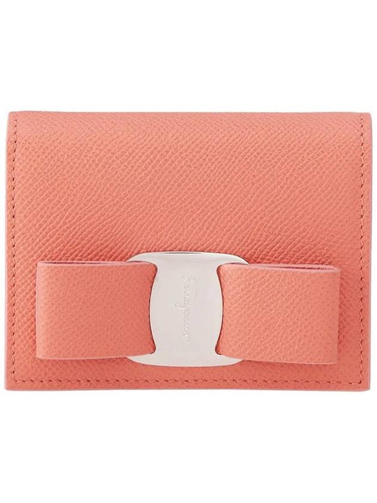 Vara Bow Gloss Flap Half Wallet Coral - SALVATORE FERRAGAMO - BALAAN 2