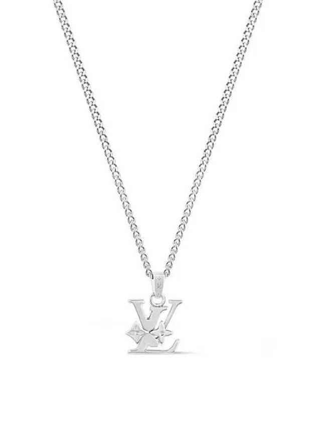 Monogram Raw Necklace Silver - LOUIS VUITTON - BALAAN 3