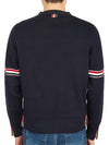 Milano Stitch Sprite Armband Cotton V-neck Cardigan Navy - THOM BROWNE - BALAAN 6