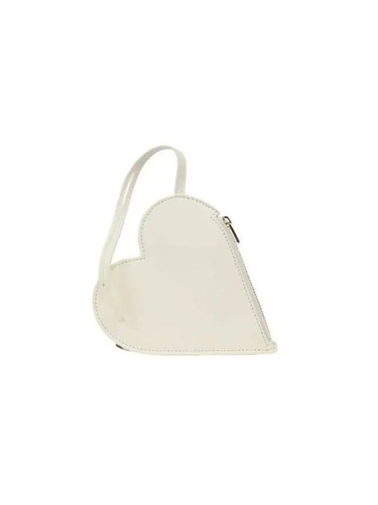 Heart-Shaped Leather Pouch Bag White - JIL SANDER - BALAAN 2