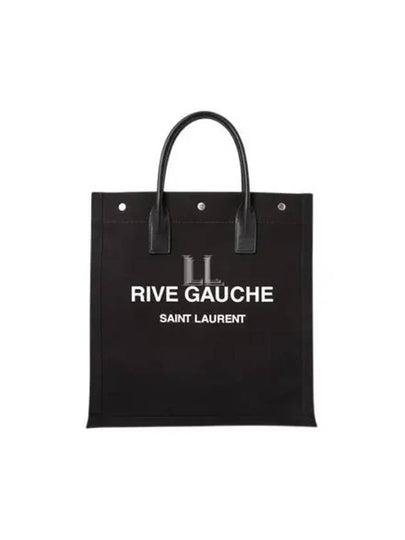 Rive Gauche Canvas Tote Bag Black - SAINT LAURENT - BALAAN 2