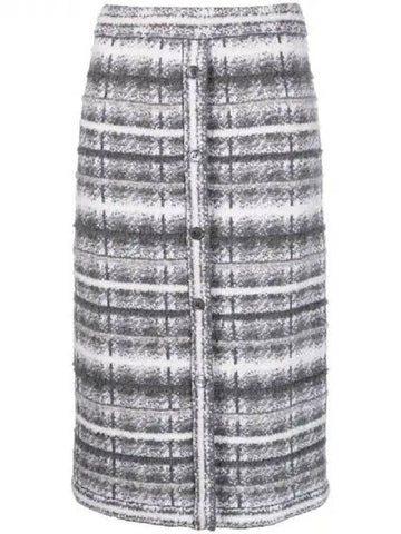 Tartan check front button skirt - THOM BROWNE - BALAAN 1