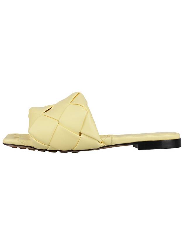 Women's Lido Leather Slippers Yellow - BOTTEGA VENETA - 4