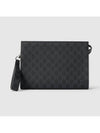 GG Supreme Canvas Clutch Bag Black - GUCCI - BALAAN 2