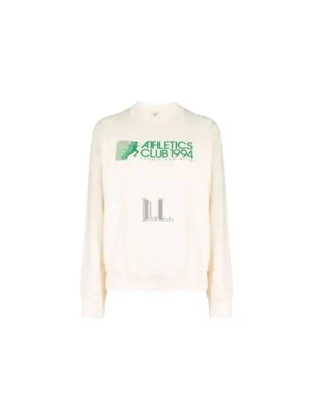 Logo Print Crew Neck Cotton Long Sleeve T-shirt Cream - SPORTY & RICH - BALAAN 2