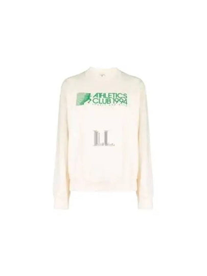 Logo Print Crew Neck Cotton Long Sleeve T-shirt Cream - SPORTY & RICH - BALAAN 2