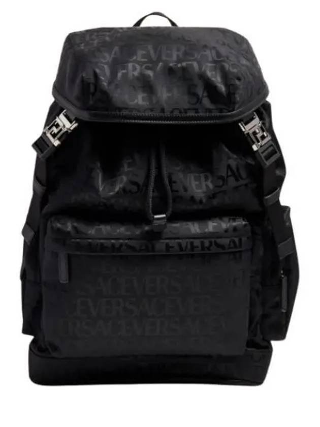 All Over Logo Print Nylon Backpack Black - VERSACE - BALAAN 2