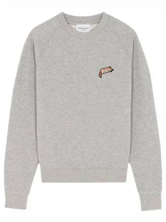 Oly Hot Dog Patch Vintage Cotton Sweatshirt Grey - MAISON KITSUNE - BALAAN 2