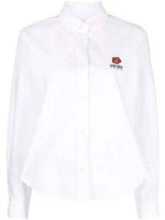 Women's Balk Flower Crest Slim Cotton Long Sleeve Shirt White - KENZO - BALAAN 2