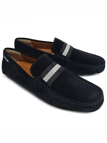 PEARCE F101 Three Stripes Suede Loafers Black - BALLY - BALAAN 1