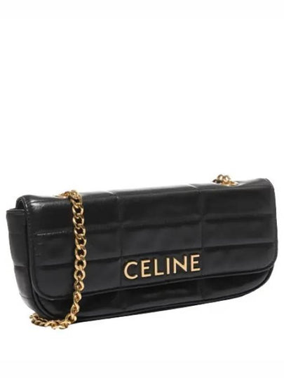 Monochrome Matelasse Long Chain Shoulder Bag Black - CELINE - BALAAN 2