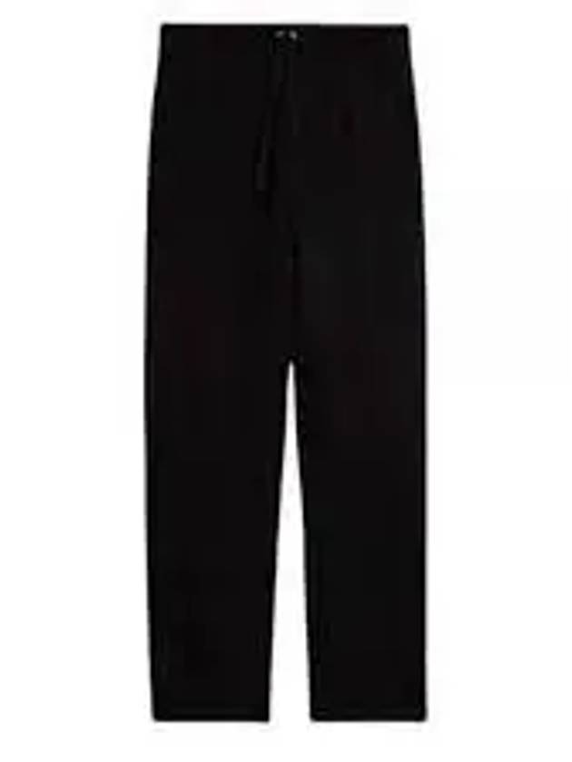 Elastic Waist Viscose Wool Straight Pants Black - AMI - BALAAN 2