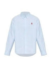 Button Down Cotton Oxford Long Sleeve Shirt Sky Blue - AMI - BALAAN 2