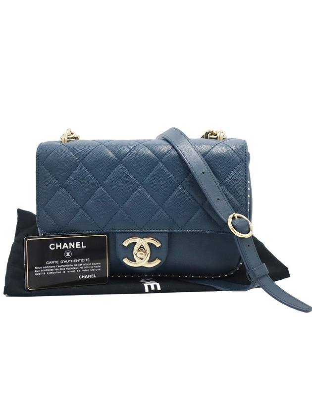 Chanel Blue Caviar CC Logo Small Gold Stud Chain Shoulder Bag 24th - CHANEL - BALAAN 2