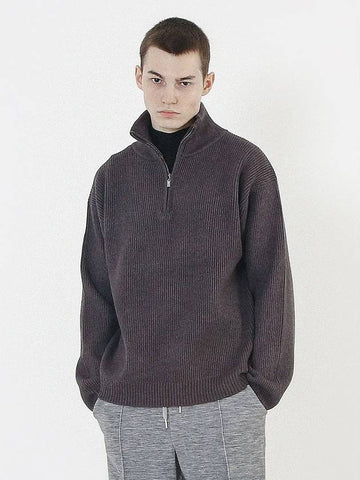 Modal Knit Half Zip up Charcoal - CHANCE'S NOI - BALAAN 1