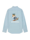 Chillax Relaxed Fit Long Sleeve Shirt Blue - MAISON KITSUNE - BALAAN 3