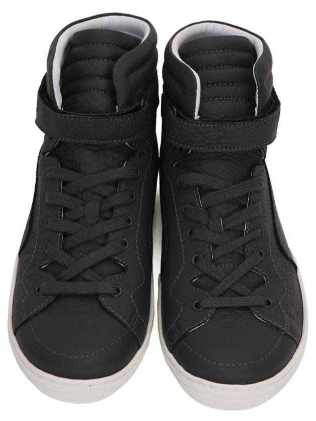 logo leather high top sneakers black - PIERRE HARDY - BALAAN 4