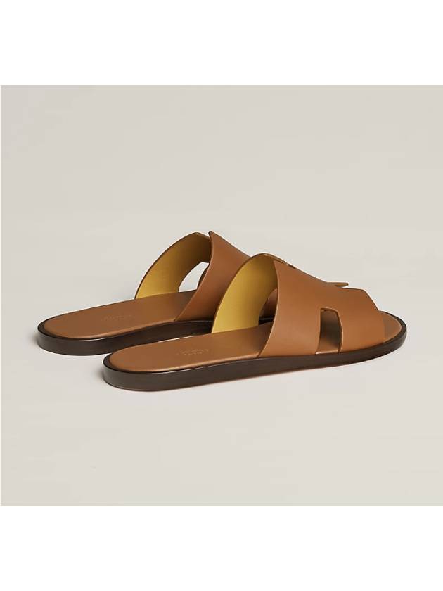 Izmir Leather Slippers Gold - HERMES - BALAAN 6