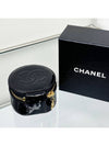 Black enamel 3rd division CC logo mini round cosmetic pouch coin purse 4VCHB32571 - CHANEL - BALAAN 3