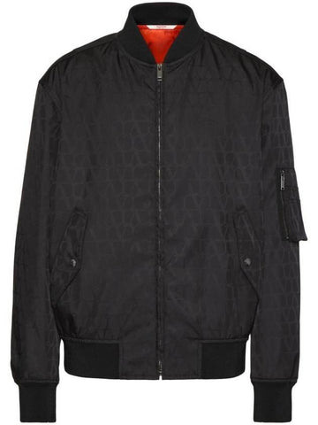 Toile Iconograph Bomber Jacket Black - VALENTINO - BALAAN 1