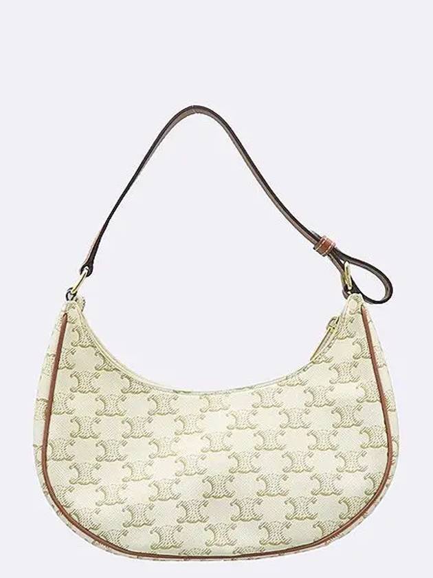 193952 White Calfskin Triope Canvas Abba Hobo Shoulder Bag - CELINE - BALAAN 2