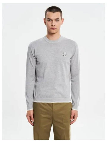 Men s Bold Foxhead Patch Regular Sweatshirt Gray Melange Domestic Product - MAISON KITSUNE - BALAAN 1