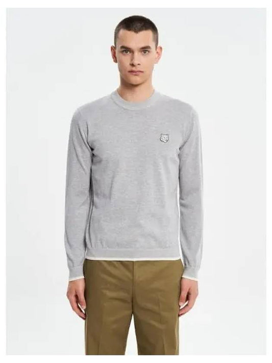 Men s Bold Foxhead Patch Regular Sweatshirt Gray Melange Domestic Product - MAISON KITSUNE - BALAAN 1