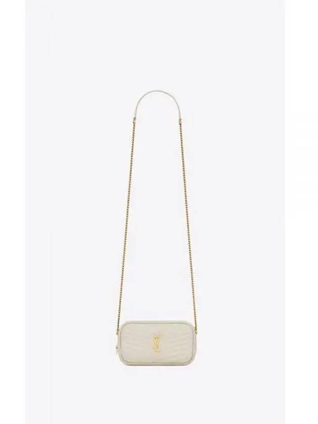 Lou Gold Mini Leather Cross Bag Cream - SAINT LAURENT - BALAAN 2