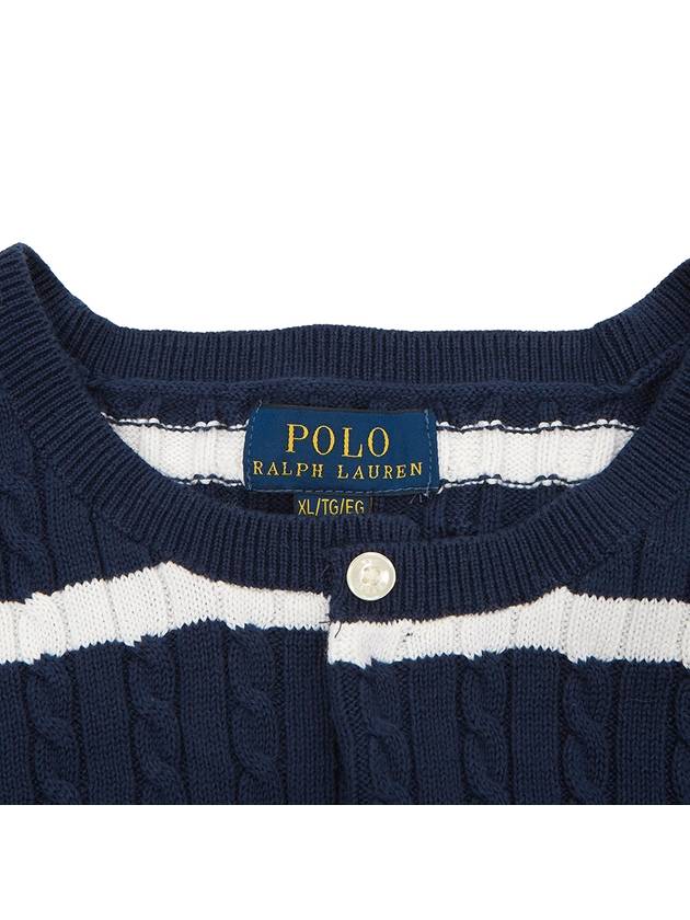 Kids Cable Cardigan 313925609002 NVY WHT Adults can wear - POLO RALPH LAUREN - BALAAN 9