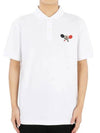 Tennis Logo Patch Polo Shirt White - MONCLER - BALAAN 3