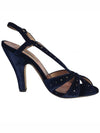 Suede diamond bead decoration dark blue shoes size 240 women's shoes - VALENTINO - BALAAN 5