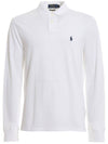 Pony Logo Slim Fit Long Sleeve PK Shirt White - POLO RALPH LAUREN - BALAAN.