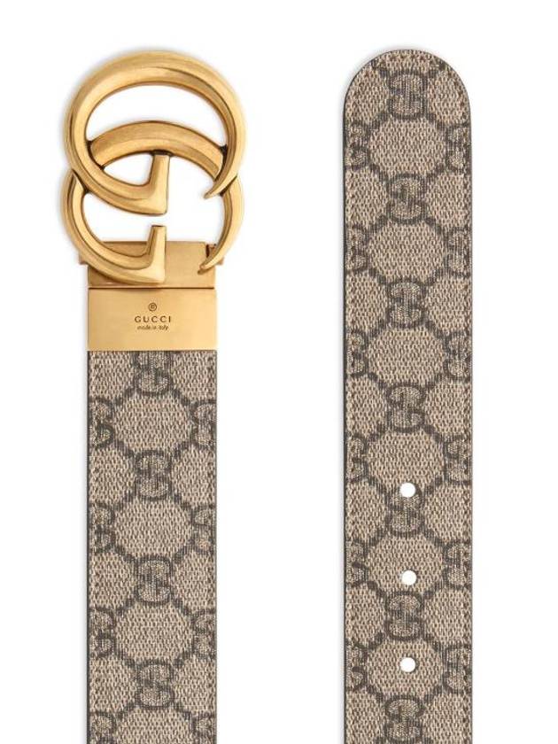 GG Marmont Reversible Leather Belt Beige Brown - GUCCI - BALAAN 4