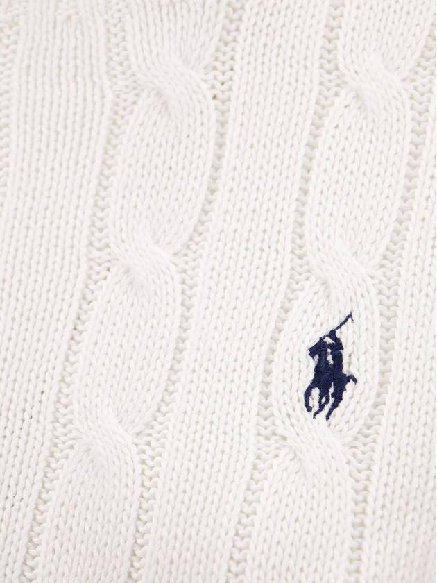 Embroidered Logo Pony Cable Knit Top White - POLO RALPH LAUREN - BALAAN 5